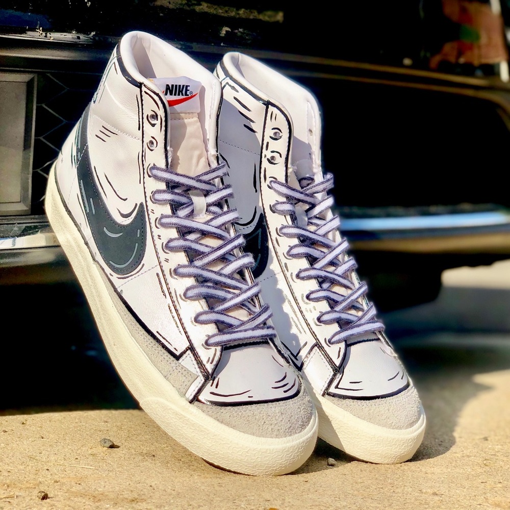 Custom Painted “Cartoon” Nike Blazers (High) - Picture 4 of 4